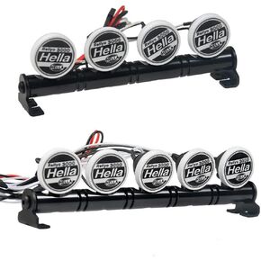Benedict Harry Metal Roof LED Light Bar 4 LEDs for SCX10 D90 TRX-4 1:10 RC Crawler Truck (4 LEDs)