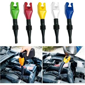 AICEL Retractable Auto Fuel Funnel, 5 Pcs Plastic Flexible Draining Tool Funnel for Cars and Motorcycles, Automotive Wide Mouth Snap Funnel for Engine Oil, Liquid, Diesel, Gasoline and More (5Colors)