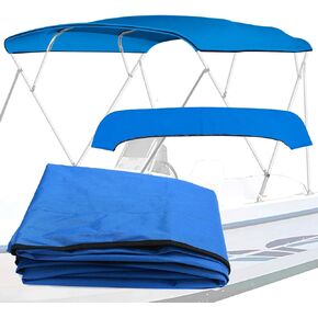 4 Bow Bimini Top Canvas Replacement, Bimini Tops for Boats Durable Marine Grade Sun Shade Canopy with Storage Boot Heavy Duty Waterproof 600D Canvas no Frame (4 Bow 8'L 91"-96" W)