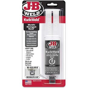 J-B Weld 50176 KwikWeld Steel Reinforced Epoxy Syringe - Dries Dark Grey - 25 ml (2)