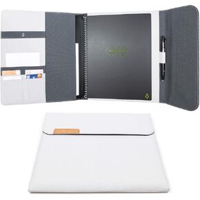 Rocketbook Capsule 2.0 Folio Cover for Core, Panda and Fusion - 100% Recyclable Cover with Pen Holder, Magnetic Clasp & Inner Storage - Black, Letter Size - 8.5" x 11"