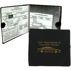Set of 4 Auto Car Registration Insurance Holder Wallet - Document Id Black Case for Car Truck Boat