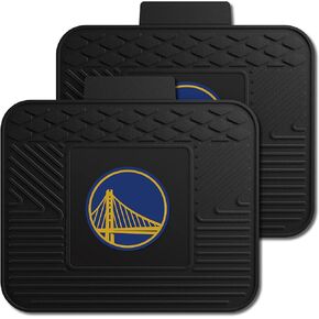 FANMATS - 12371 NBA Golden State Warriors Vinyl 2-Pack سجادات المرافق، أسود، 14 بوصة × 17 بوصة