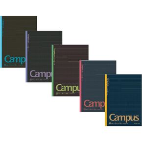 Kokuyo Campus Todai Series Pre-Dotted Notebook, Semi B5 Pre-Dotted-Line 30 Sheets - 60 Pages, Pack of 5 Limited Dark Colors 5 Notebooks (6mm)