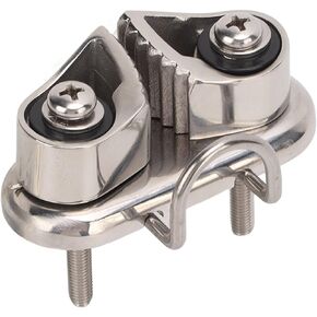 Tefola Boat Cam Cleat, 316 Stainless Steel Cam Cleat, Mirror Polished Kayak Cam Cleat with Wire Leading Ring Sailboat Pilates Equipment for 10mm Rope