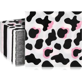 Fainne 100 Pack Pink Cow Print Napkins 2 Layers Farm Animal Party Napkins 13 x 13 Inch Disposable Cow Napkins Cocktail Cow Print Tissue Paper for Animal Themed Birthday Party Supplies Decorations