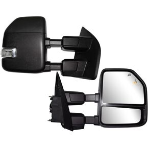 Brovw Towing Mirrors fit for 2017 2018 2019 2020 Ford F250 F350 F450 F-550 Super Duty Pickup Truck Side Mirrors Chrome cap with Power Heated Turn Signal Light