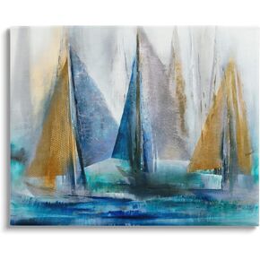 Stupell Industries Layered Sailboat Collage Canvas Wall Art, Design by K. Nari
