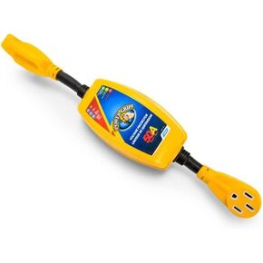 Camco Power Grip Camper/RV 50-Amp Voltage Protector | Features Integrated Surge Protection of Up to 4,200 Joules & Diagnostic LEDs Indicate Wiring Faults (55306)
