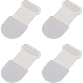 MECCANIXITY 4pcs Anti-Lost Anti Dust Plug, Micro USB Port Dust Covers Caps Silicone for Phone, Clear