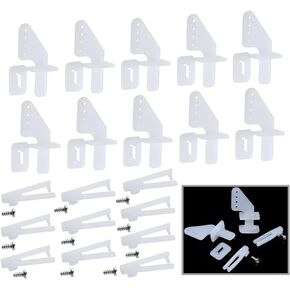 HobbyPark Nylon Micro Control Horns 20x11mm 4 Holes w/Pin & Φ1.2x21mm Clevis for RC Airplane Remote Control Foam Electric Park Flyers Parts (Set of 10)