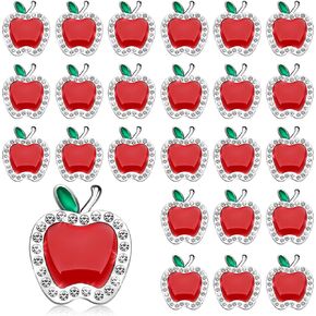 Lyrow 24 Pcs Teacher Appreciation Pins Bulk Apple Lapel Pins, Teacher Pins Teacher Appreciation Rhinestones Gifts Teacher Thank You Gifts for Graduation Teacher's Day Professor Gifts in Kuwait