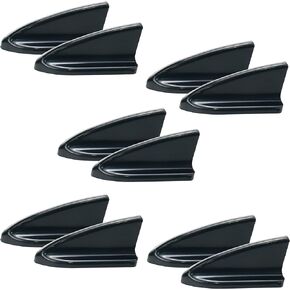 Modengzhe 10 Pcs ABS Car Roof Spoiler Wing Shark Fin Decoration Parts with Selfadhesive Tapes Compatible Vortex Generator if Applicable (50 x 23mm Mounting Size, Black)