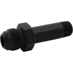 Allstar Performance ALL90048 Black Anodized Aluminum 3" Length 10AN Male to 3/8 NPT Male Oil Inlet Fitting