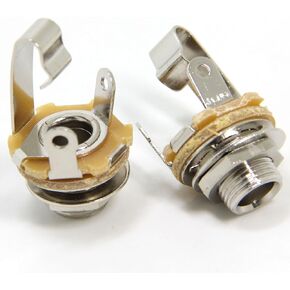 Ancable 2-Pack 1/4 Inch Female Guitar Input Jack-6.35mm TS Mono Panel Mount Socket with Washer and Nut Solder Type
