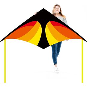 طائرات ورقية كبيرة من JEKOSEN Delta Kite للأطفال والكبار والمبتدئين سهلة الطيران بسلسلة خط واحد للأنشطة الخارجية في حديقة الرحلات الشاطئية