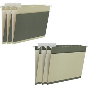 6 Pack Morandi Color Hanging File Folders with Pocket Letter Size Decorative File Folder Cute Pretty Hanging Folder for Office Home School with 1/5-Cut Adjustable Tabs, Outer Storage Pockets