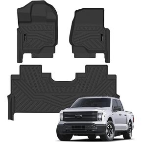 Auxko All Weather Floor Mats Fits for Ford F150 Supercrew 2015-2024(Include Lightning 22-24)(Only Rear Bench Seat w/Under Seat Storage Not for Front Bench Seat) TPE Rubber Liners Odorless Mats