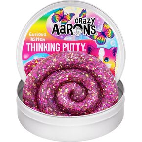 Crazy Aaron’s Putty Pets Curious Kitten Thinking Putty® - معجون لعب حسي مستوحى من القطط - غير سام - لا يجف أبدًا - لعبة إبداعية