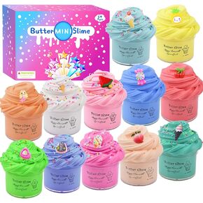 12 Pack Butter Slime Kits,Scented Slime for Kids Party Favor Gift,Stress Slime Toy for Girls and Boys,Soft and Stretchy
