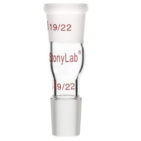 محول توصيل زجاجي مستقيم من stonylab، 70 مم من مفصل خارجي 19/22 إلى مفصل داخلي 19/22 لتزويد مختبر المختبر، زجاج البوروسيليكات
