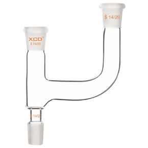 XCD Claisen Distillation Adapter, 3-Way Claisen Distillation Adapter with 24/40 Joints Lab Connecting Adapter