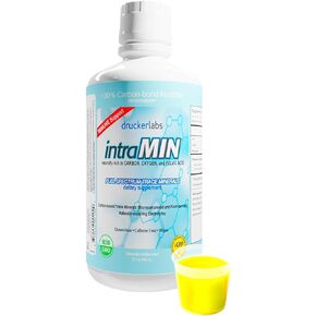 DRUCKER LABS - IntraMIN Organic Liquid Trace Minerals Supplement for Men, Women, Kids, Immune and Muscle Support, Non GMO, Gluten Free, Vegan, Electrolytes, Sugar Free (32 oz., Naturally Unflavored)