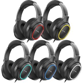 سماعات رأس AILIHEN Classroom سلكية مكونة من 5 سماعات فوق الأذن مع ميكروفون للطلاب والمراهقين والأطفال، وعزل الضوضاء قابل للتعديل وصوت ستيريو عالي الدقة بمقبس 3.5 مم لجهاز Chromebook والكمبيوتر المحمول (متعدد الألوان) in Kuwait