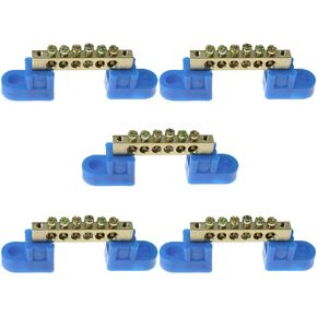 MEETOOT 5pcs Brass Wire Screw Terminal Block XP0609C 6 Holes Terminal Bus Bar