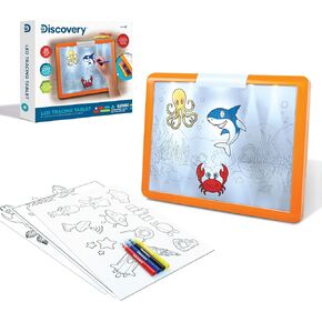Discovery LED Tracing Tablet, 26-Piece Set with Washable Markers, Tracing & Template Sheets, Battery Powered Doodle Activity Lightboard, Kids Drawing & Sketching Portable Travel Art Set, Toy Gift