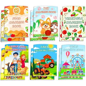 12Pack Coloring Books for Kids Ages 2-4-6-8-12, Small Bulk Coloring Books for Kids, Kids Birthday Party Favors Gifts Classroom Activity Supplies, Mini Coloring Books Includes Unicorn, Dinosaur