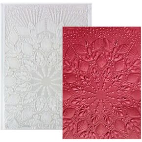 قطعة واحدة من مجلدات النقش على شكل زهور ثلاثية الأبعاد لصنع البطاقات مقاس 6.3 × 4.33 بوصة خلفية شفافة تترك مجلد النقش البلاستيكي لألبوم الصور DIY لوازم تزيين الحرف الورقية in Kuwait