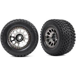 Tires & wheels, assembled, glued (XRT® Race black chrome wheels, Gravix™ belted tires