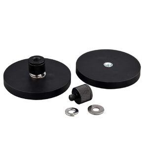 MUTUACTOR 2Pack 55lb Neodymium Rubber Coated Magnetic Mounting with 1/4’’& 3/8’’Female Thread , Scratch Free Rubber Magnetic Base for Camera , Led Lighting, Tools .