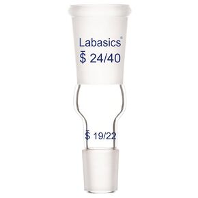 Labasics Enlarging Adapter Glass Adapter from 24/40 to 19/22 Glass Joint Lab Glassware Supply