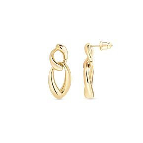 WANTED PIECES 14K Real Gold Plated Geometric Drop Dangle Earrings, Push Back Gold Earrings for Women and Girls, Jewelry for Women