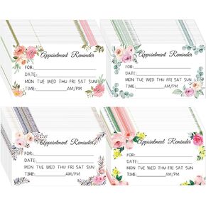 Ctosree 400 Pcs Appointment Reminder Cards 1.97 x 3.54 Inches Client Appointment Reminder Cards Bulk for Business Hair Salon Dental Office Nail Spa Massage Dog Grooming Restaurant Supplies, 4 Styles