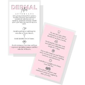 Dermal Filler Aftercare Card | 50 Pack | 2x3.5" inch Business Card Size | Medical Spa Business Cards | Dermal Filler Injections | Pink and White Design