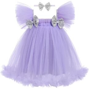 1st Birthday Dress for Baby Girl Sleeveless Butterfly Tutu Dress Toddler Princess Party Tulle Dresses
