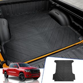 Rongtaod Truck Bed Mat (6.5 ft, TPE) for 2019-2024 Dodge Ram 1500, All Weather Protection, Easy to Clean