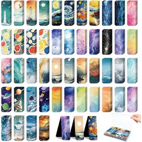 48 Pieces Unique Magnetic Bookmarks Magnet Page Markers - Book Marks for Reading Women & Men with Storage Boxes - Cute Magnet Bookmark Clips for Reading Pleasure