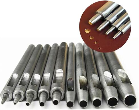 WINB Leather Hole Punch, Leather Punch 6-pcs Round Steel Leather Craft Hollow Hole Punch 1/8“-5/16" for Leather Belt Watch Band Gasket in Saudi Arabia