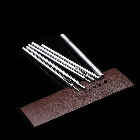 WINB Leather Hole Punch, Leather Punch 6-pcs Round Steel Leather Craft Hollow Hole Punch 1/8“-5/16" for Leather Belt Watch Band Gasket in Saudi Arabia