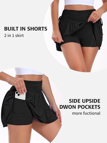 ATTRACO Womens Tennis Skirt Skorts Womens Golf Skirt Athletic Skirts Women Workout Skirts with Shorts High Waist in Saudi Arabia