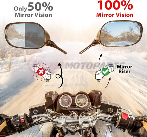 MC MOTOPARTS CNC Mirror Risers Extender MONKEY125 Compatible with MONKEY 125 2018 2019 2020 2021 18 19 20 21 (Black) in Saudi Arabia