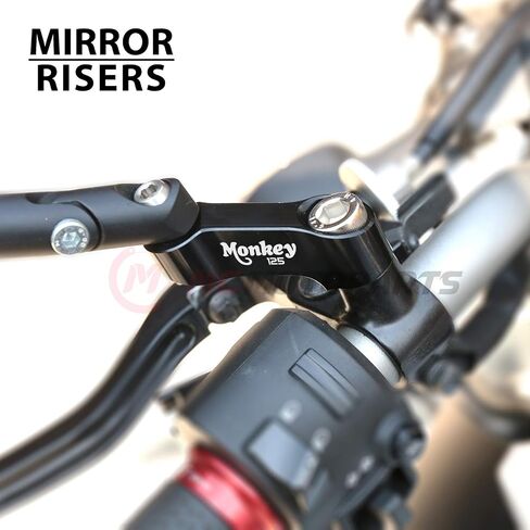 MC MOTOPARTS CNC Mirror Risers Extender MONKEY125 Compatible with MONKEY 125 2018 2019 2020 2021 18 19 20 21 (Black) in Saudi Arabia