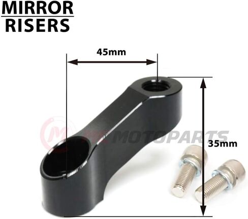 MC MOTOPARTS CNC Mirror Risers Extender MONKEY125 Compatible with MONKEY 125 2018 2019 2020 2021 18 19 20 21 (Black) in Saudi Arabia