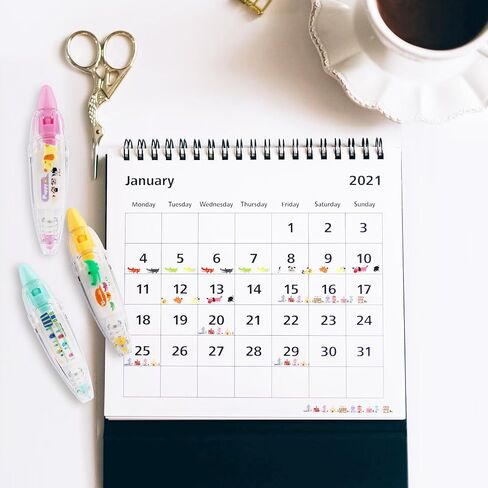NQEUEPN 12pcs Decorative Tape Pen, Cute Tape Pen Press Type Decorative Pen Correction Tape Pen Animal White Out Tape Tape Roller Pen for Boy Girls Gift Teacher Class Rewards (12 Themes) in Saudi Arabia