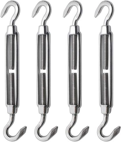 Augiimor 4 قطعة هوك وربط المقطورة سلك حبل التوتر M8 304 الفولاذ المقاوم للصدأ هوك لربط وصلة ربط المقطورة الثقيلة سلك حبل التوتر in Kuwait