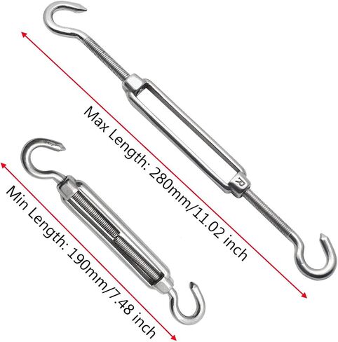 Augiimor 4 قطعة هوك وربط المقطورة سلك حبل التوتر M8 304 الفولاذ المقاوم للصدأ هوك لربط وصلة ربط المقطورة الثقيلة سلك حبل التوتر in Kuwait
